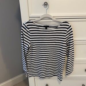 J. Crew Navy and White Striped Long Sleeve